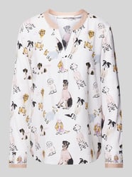 Zijden blouse met motiefprint van Herzensangelegenheit Roze - 20