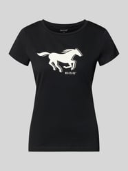 męski t-shirt o kroju regular fit z nadruk z logo model 'Loa' od Mustang - 8