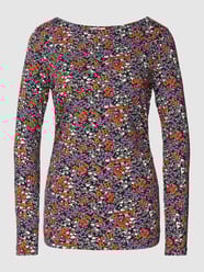 Shirt met lange mouwen met all-over motief van Esprit Blauw - 5