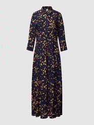 Maxikleid mit Streifenmuster Modell 'SAVANNA' von YAS Grau / Schwarz - 48