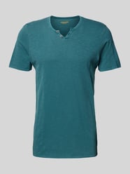 T-Shirt mit V-Ausschnitt Modell 'SPLIT' von Jack & Jones Blau - 8