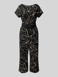 Regular fit jumpsuit in culottelengte met gevlochten riem van s.Oliver BLACK LABEL - 30