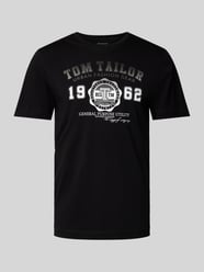 T-Shirt mit Rundhalsausschnitt von Tom Tailor Schwarz - 10