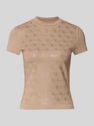 T-shirt o kroju slim fit z obszyciem z kamieni stras na całej powierzchni od GUESS - 23
