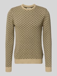 Gebreide pullover met ribboorden, model 'BALEN' van Blend Beige - 9