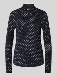 Regular Fit Jersey-Langarmbluse aus Viskose-Mix mit Polka Dots von Marc O'Polo Blau - 48