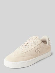 Ledersneaker mit Label-Print von Calvin Klein Jeans Beige - 40