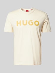T-Shirt mit Label-Print Modell 'DULIVIO' von HUGO Beige - 10