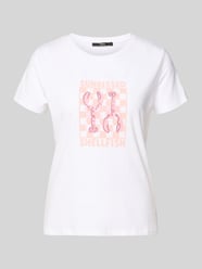 t-shirt z nadrukiem z motywem i okrągłym dekoltem od zero - 12