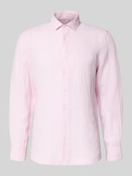 Slim Fit Business-Hemd aus Leinen mit Kentkragen von Seidensticker Pink - 39