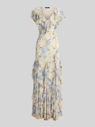 Abendkleid mit Volants von Lauren Ralph Lauren Beige - 3