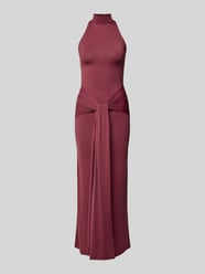 Slim fit avondjurk met col, model 'Isadora' van Bardot Bordeaux - 45