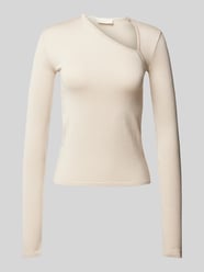 Longsleeve mit asymmetrischem V-Ausschnitt Modell 'Helen' von LeGer by Lena Gercke Beige - 38