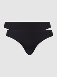 String mit Stretch-Anteil im 2er-Pack - nahtlos von Saisei Schwarz - 37