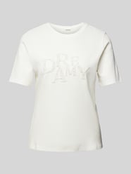 Relaxed Fit T-Shirt aus reiner Baumwolle mit Schmuckperlen-Applikation von s.Oliver BLACK LABEL Beige - 34