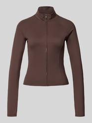 Slim fit sweatjack met opstaande kraag, model 'Yoga' van Gina Tricot - 5