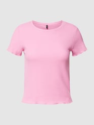 T-Shirt mit Muschelsaum Modell 'EMMA' von Vero Moda Rosa - 32
