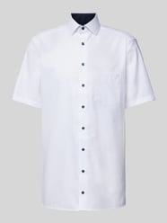 Regular Fit Business-Hemd mit logo-Stitching Modell 'Global' von OLYMP Weiß - 16