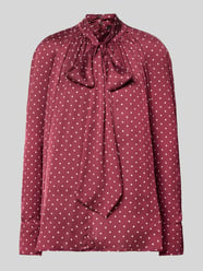 Long blouse met lange mouwen met strik van ROTATE Bordeaux - 7