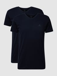T-Shirt im 2er-Pack mit Brand-Schriftzug von Gant Schwarz - 24