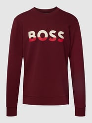Sweatshirt mit Label-Print Modell 'SALBO' von BOSS Green Rot - 28