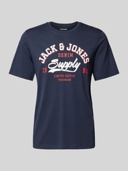 T-Shirt mit Label-Print von Jack & Jones Blau - 47