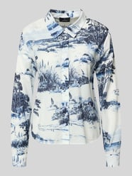 Bluzka o kroju slim fit w całościowym wzorze model 'Hamptons Landschaft' od monari - 12