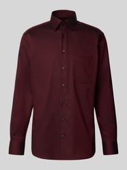 Modern Fit Business-Hemd mit Knopfleiste von ETERNA Bordeaux - 2