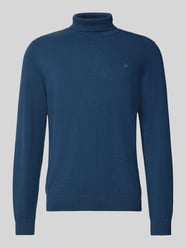 Sweter z wywijanym kołnierzem i wyhaftowanym logo od Lerros - 44