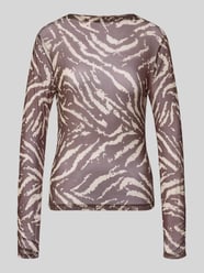 Slim Fit Longsleeve in semitransparentem Design von COMMA - 12