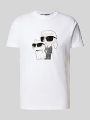 T-Shirt mit Motiv- und Label-Print von Karl Lagerfeld Weiß - 34