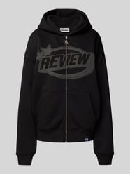 Sweatjacke mit Label-Print von Review Schwarz - 2