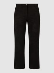 Hose in Veloursleder-Optik mit Stretch-Anteil Modell 'Maine' von Brax Grau / Schwarz - 43