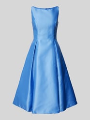 Knielanges Cocktailkleid mit Kellerfalten von Adrianna Papell Blau - 23