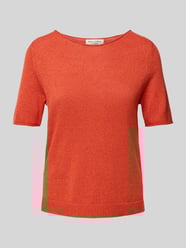 Regular Fit Strickpullover aus Baumwoll-Leinen-Mix von Marc O'Polo Orange - 5