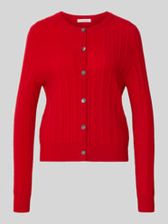 Regular Fit Strickjacke aus reinem Kaschmir mit Zopfmuster von Christian Berg Woman - 39