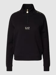 Sweter z dzianiny dresowej z kołnierzem zapinanym model ‘TRAIN’ od EA7 Emporio Armani - 25