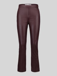 Wide leg kunstleren broek van viscosemix model 'MACY' van Raffaello Rossi Bordeaux - 11