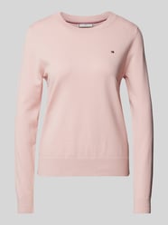 Strickpullover mit Logo-Stitching von Tommy Hilfiger Pink - 48