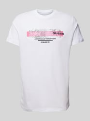 T-Shirt mit Label-Print von Guess Weiß - 1