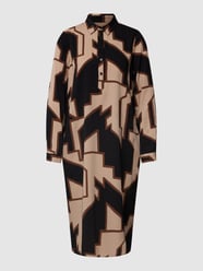 Blousejurk met all-over motief, model 'HBK kurz grafisch' van Milano Italy Grijs / zwart - 44