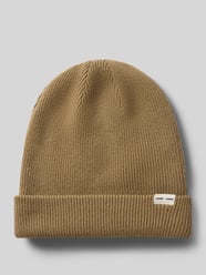 Muts van wolmix in tricotlook met labelpatch van Samsøe Samsøe Beige - 17