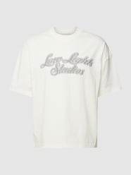 T-shirt met labelstitching van Low Lights Studios Wit - 1