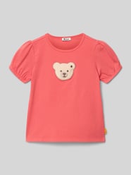 T-shirt z haftowanym motywem i dekoltem w kształcie litery O od Steiff - 29