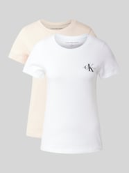 T-Shirt mit Label-Print im 2er-Pack von Calvin Klein Jeans Pink - 11