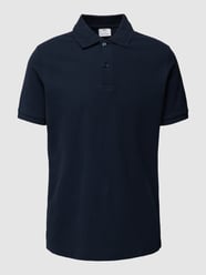 Poloshirt mit kurzer Knopfleiste Modell 'rea' von Mango Blau - 23