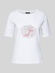 T-Shirt mit Motiv- und Statement-Print von More & More Weiß - 40