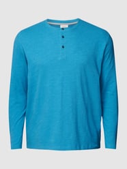 PLUS SIZE shirt met lange mouwen en knoopsluiting van S.Oliver Plus Blauw / turquoise - 14