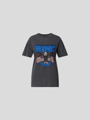 T-Shirt mit Label-Print von Anine Bing Grau / Schwarz - 2