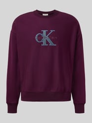 Oversized fit sweatshirt met logostitching, model 'Premium' van Calvin Klein Jeans Bordeaux - 15